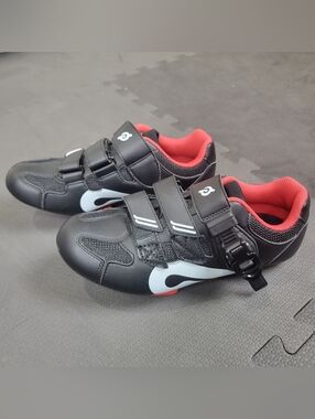 Peloton Bike Cycling Shoes With Clips Size 38 Unisex Black White Red